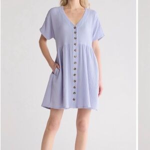 Madewell lightspun button front mini dress